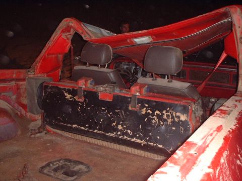 1978 Ford Bronco - From behind. (Most of the damage to the roof was from when it was winched putting the rubber back down.