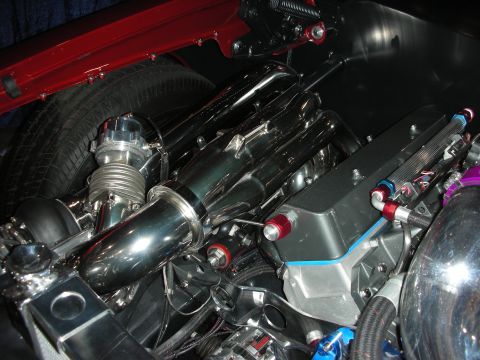 1998 Ford Crown Victoria - This engine bay features a turbocharger and custom components, not a stock 1998 Ford Crown Victoria.