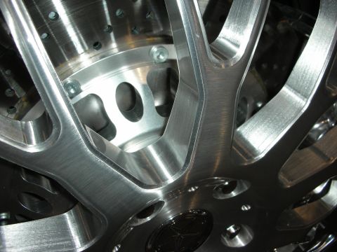 1998 Ford Crown Victoria - Custom aftermarket alloy wheel and drilled brake rotor assembly.