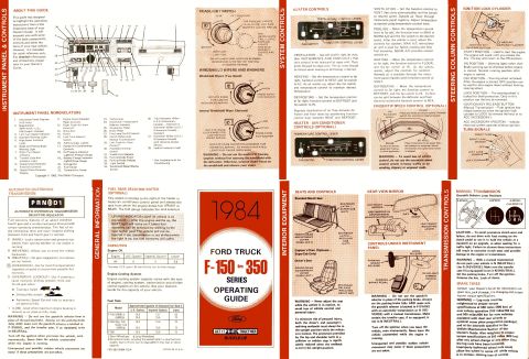 1983 Ford Bronco - Operating Guide for '84 Fullsize Trucks IF THE IMAGE IS TOO SMALL, click it. http://www.fleet.ford.com/partsandservice/owner-manuals/