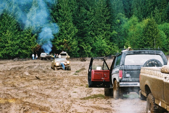 Fords pulling out a Chevy