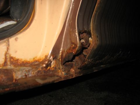 1978 Ford F-250 - Front of center post on Driver's side, back of front door opening.