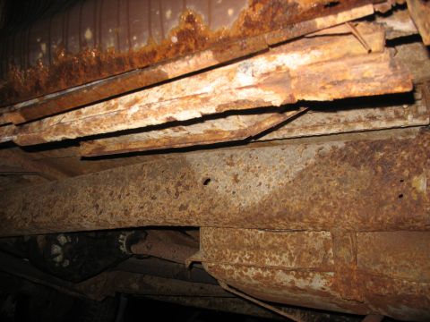 1978 Ford F-250 - Driver's side frame and floor under second door on Driver's side.