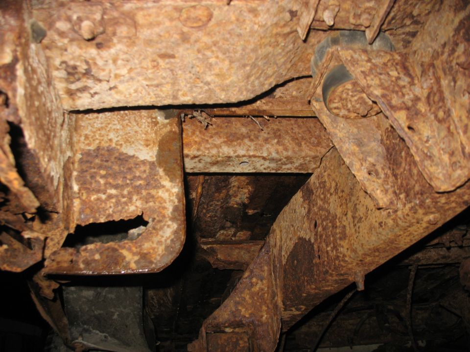 I think rear cab mount on passenger side, point back towards box