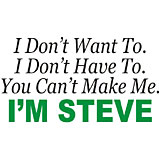 1989 Ford Bronco - A text graphic displays the defiant message: "I Don't Want To. I Don't Have To. You Can't Make Me. I'M STEVE."