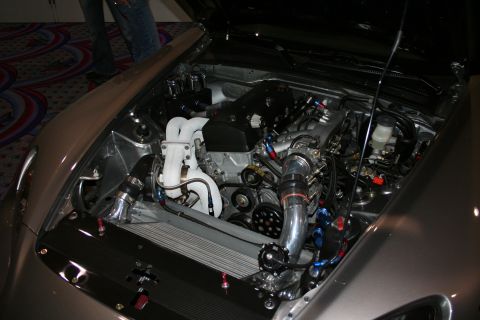 1998 Ford Crown Victoria - Customized engine bay with performance modifications visible.