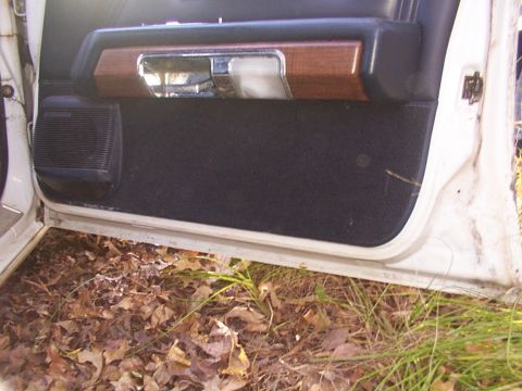 1991 Ford LTD Crown Victoria - Interior view of a car door panel, showing fabric and armrest details.