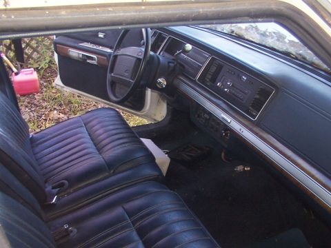 1991 Ford LTD Crown Victoria - The interior of a car shows the dashboard, steering wheel, and seats.