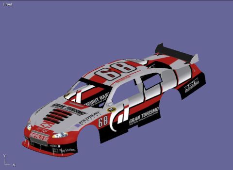 2004 Jeep Wrangler - This is a 3D render of a racing car body with a Gran Turismo livery, the number 68 and various sponsor decals.