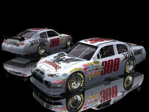 2004 Jeep Wrangler - A pair of race cars, one in the foreground and one behind, display "Alter Bridge" livery and the number 300.