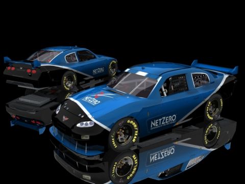 2004 Jeep Wrangler - Two race cars with the NETZERO logo are displayed against a black background, with reflections visible below.