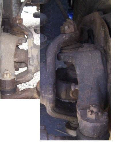 1979 Ford Bronco - Close-up view of a vehicle's ball joint assembly, showing mechanical components.