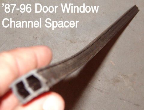1983 Ford Bronco - '87-96 Window Channel Spacer The divider bar (back of the vent window frame) is deeper in this year range, and the glass is correspondingly…