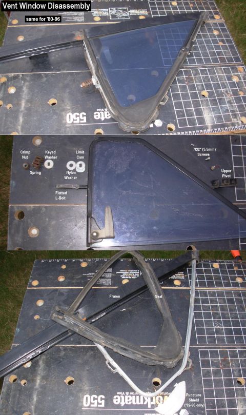 1983 Ford Bronco - Vent Window Removal IF THE IMAGE IS TOO SMALL, click it. The vent window frame is very easy to remove from the door once the door panel is…