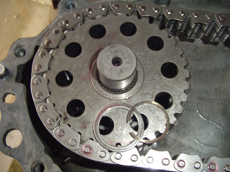 front drive gear with spacer and retainer