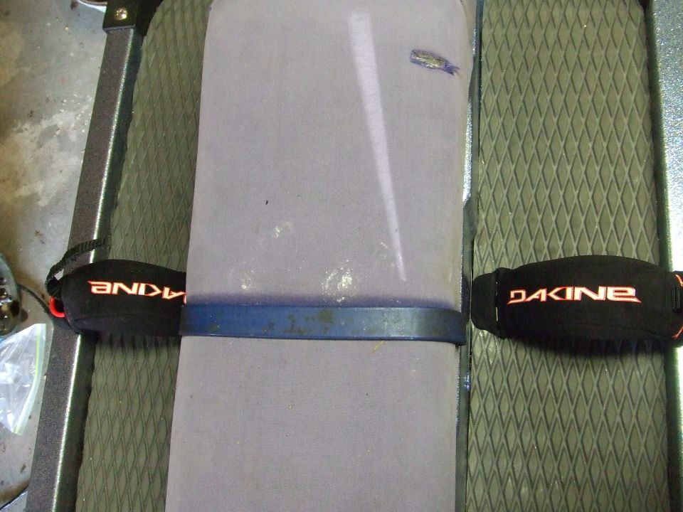 Jet ski traction pads with green mats and black DAKINE straps