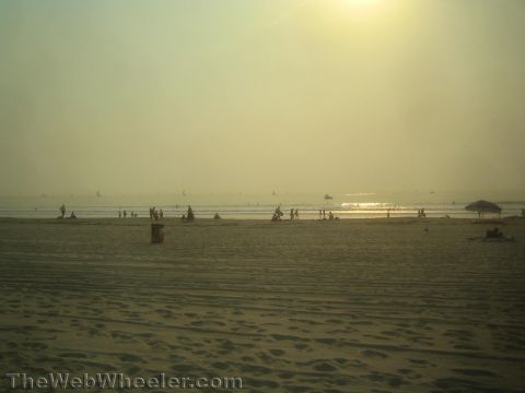 1968 Ford Mustang - hazy beach photograph at sunset, not a technical document.