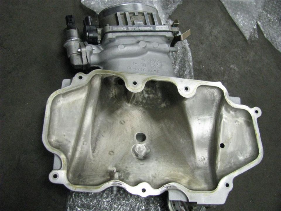 Underside of the ported and polished intake.
