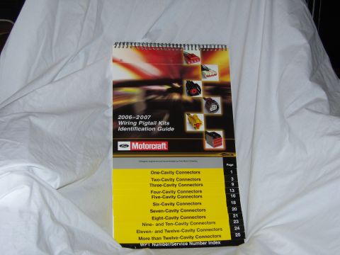 2007 Ford Mustang - Cover and contents page of the Ford/Motorcraft 2006-2007 Wiring Pigtail Kits Identification Guide, indexing connector pigtails by cavity co…