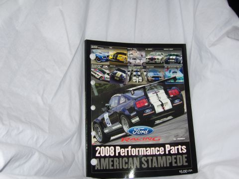 2007 Ford Mustang - Cover of the Ford Racing 2008 Performance Parts 'American Stampede' parts catalog.