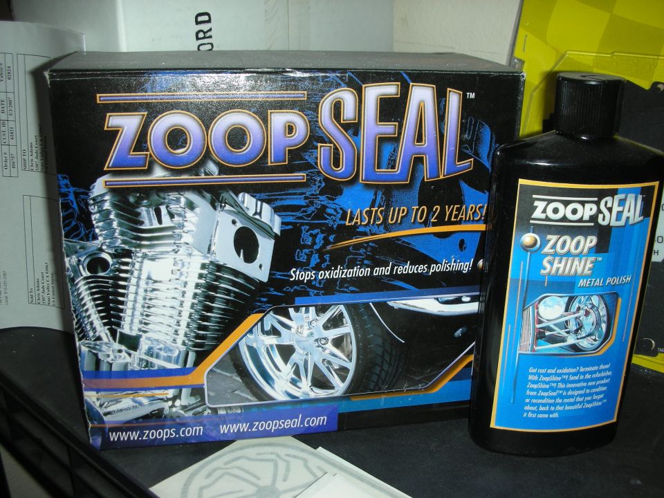 Zoop Seal metal polish boxed product with Zoop Shine bottle