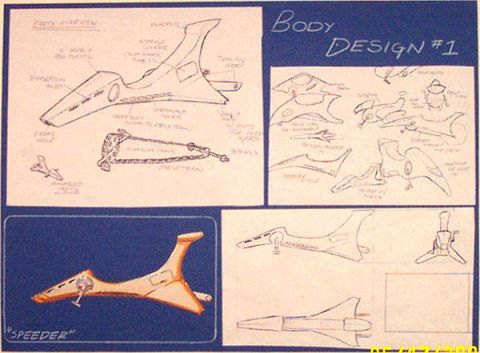 1966 Ford Five Hundred - The Lieblula (Dragonfly) body sketches. Ballpoint pen, marker, pencil. Part of a team effort to build a lightweight recreational watercraft…