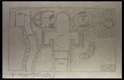 1966 Ford Five Hundred - House footprint. Pencil.