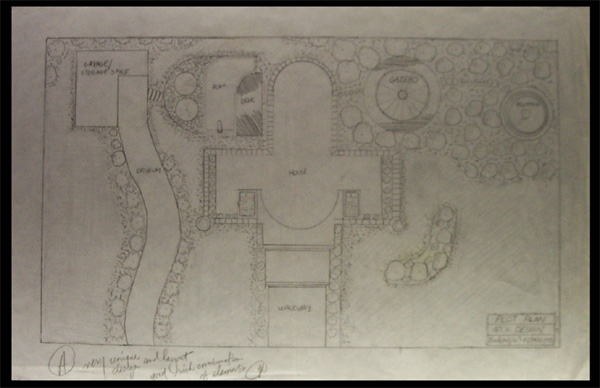 House footprint. Pencil.