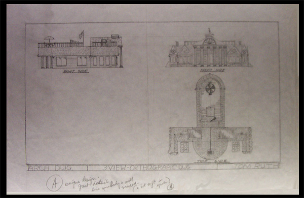 House orthographic. Pencil.