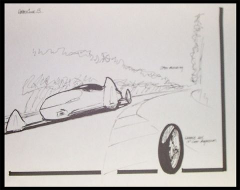 1966 Ford Five Hundred - Osprey sketch. Marker.