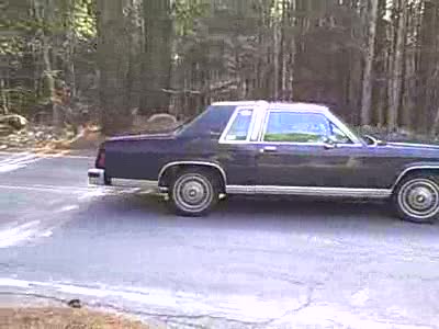1987 Ford LTD Crown Victoria - Burnout, open diff in 1st gear. Stock except for Dynomax muffler.