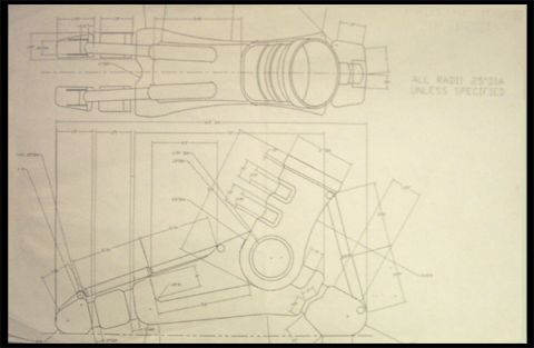 1966 Ford Five Hundred - DPR-15 (Dynamic Pedestrial Replacement) prosthetic foot created in AutoCAD 2000. All dimensions are included.