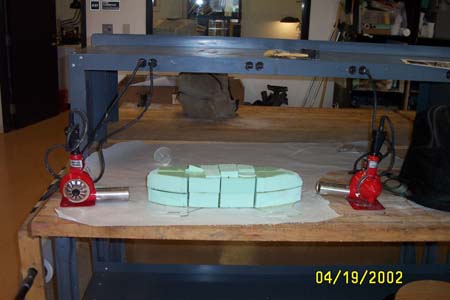 1966 Ford Five Hundred - The foam wedges are epoxied in between the bulkheads on the frame.
