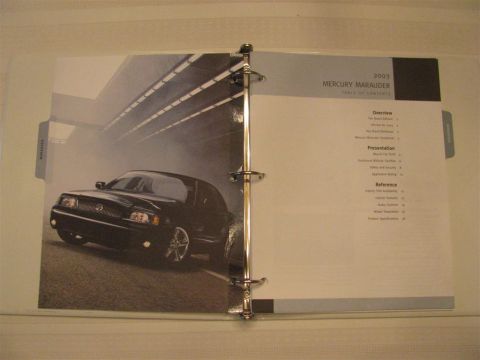 2003 Mercury Marauder - These books are a Dealer Only Item issued by Ford Motor Company and used by the Sales Force to study about the vehicles and where they go t…