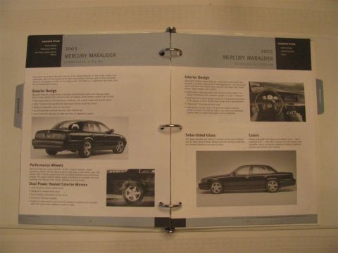 2003 Mercury Marauder - This document details the 2003 Mercury Marauder, including exterior and interior design features.