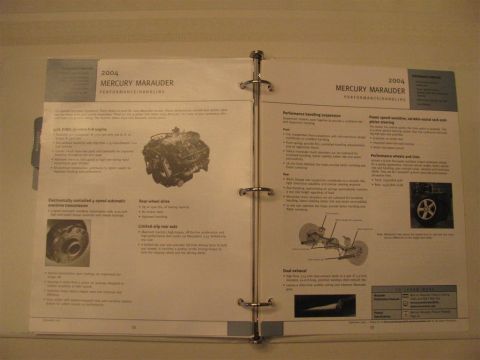 2003 Mercury Marauder - This document details the 2004 Mercury Marauder's performance and handling features, including engine and drivetrain components.