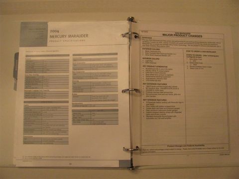 2003 Mercury Marauder - 2004 Order Guide for the Mercury Marauder. This is what the Inventory Manager uses to order the vehicles with. These guides include the Sta…