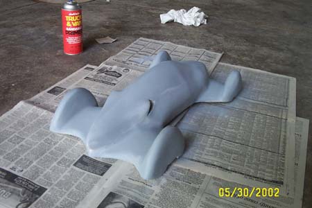 1966 Ford Five Hundred - After countless man-hours of sanding with progressively finer grits (approx. 50-60 hrs.), the model is ready for it's final coat of primer.