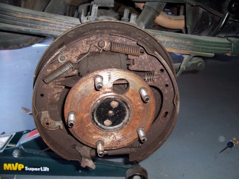 1978 Ford Bronco - Rear drum brake assembly on a 1978 Ford Bronco.