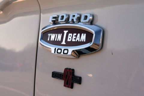 2007 Ford Mustang - Close-up of Ford Twin Beam 100 and Cobra Jet emblems, indicating a specific engine or trim package.