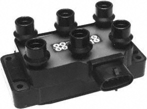 2007 Ford Mustang - A black ignition coil pack is shown from a top-down perspective with a white number 8818 visible.