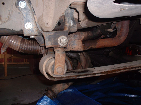 Undercarriage view of suspension and exhaust system