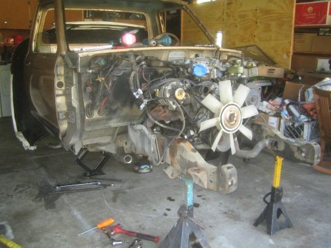 1990 Ford Bronco - Front suspension removed