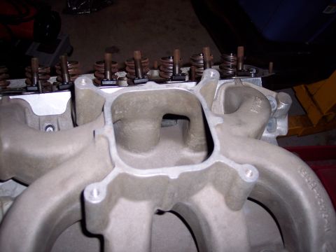 1971 Ford Mustang - Engine intake manifold and valve train parts, likely from a Ford vehicle.