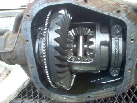 2007 Ford Mustang - The internal workings of a vehicle's differential are visible in this close-up shot.