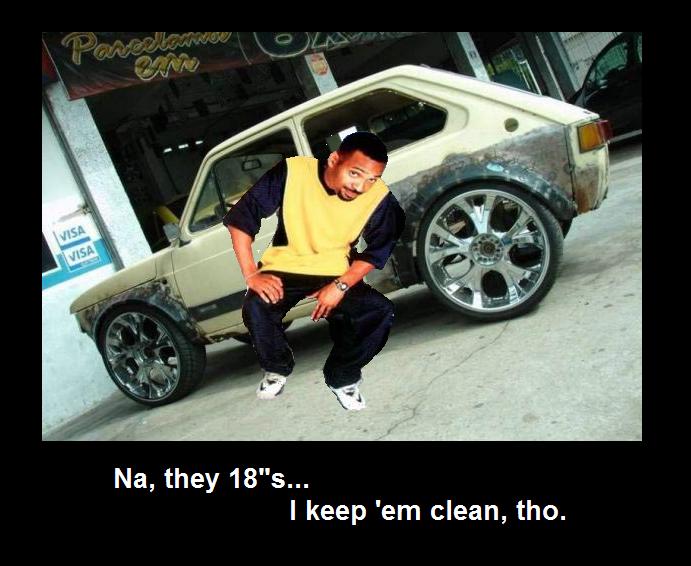 My photoshop with DeDe from the cover of Next Friday, and an ugly car.