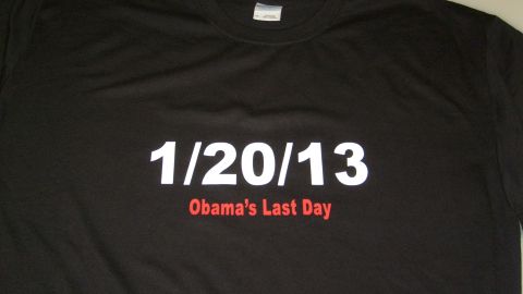 2006 Ford E250 - T-shirt displays the date 1/20/13 and the phrase 'Obama's Last Day'.
