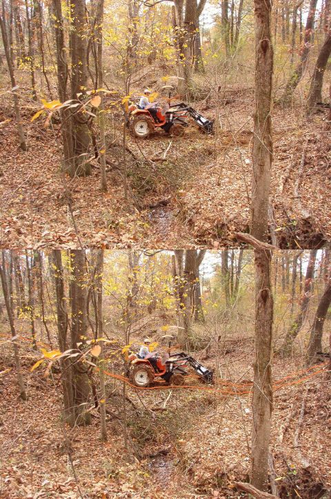 1983 Ford Bronco - He almost flipped the tractor a few times going up the hill to the L (East). This is another South view. The trail isn't apparent, so it's…