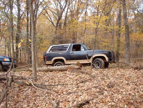 1983 Ford Bronco - He was trying to shoot video when I crossed, but my camcorder crapped out, so this is it. We were both surprised by how easily my heavy tru…
