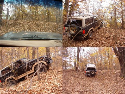 1983 Ford Bronco - We both expected my tires to slip on this steep bank in the SE corner, but they went right up. Several times.